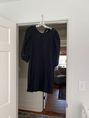 Chic Nation Black Puff-Sleeve Mini Dress